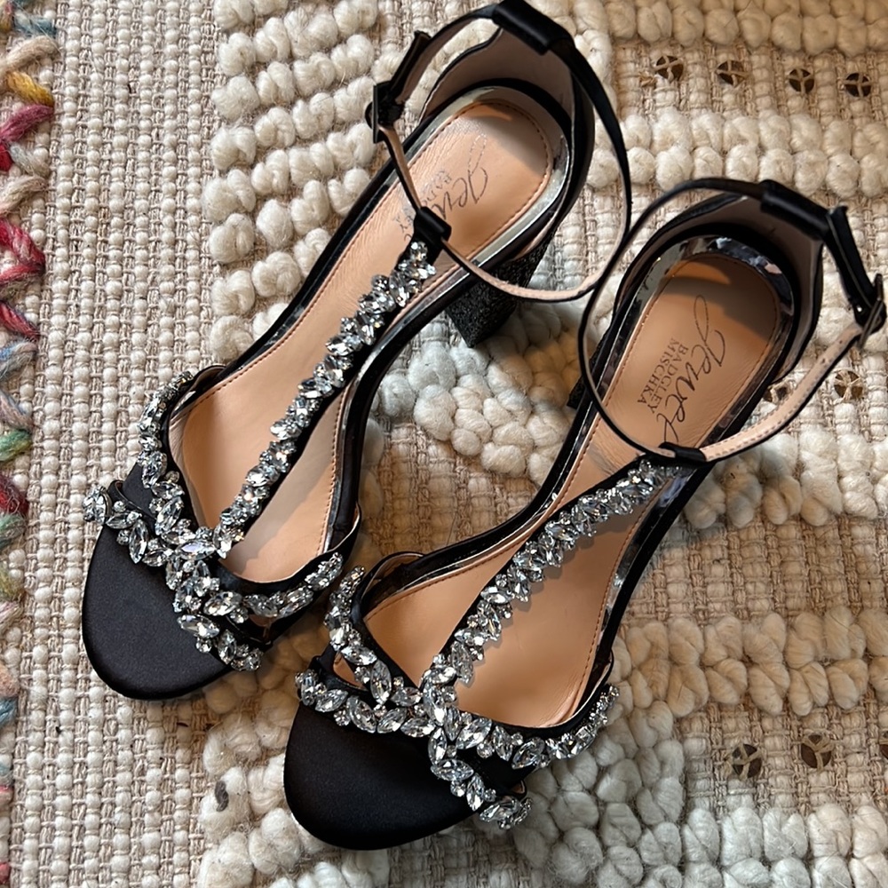 Badgley Mischka crystal sandals high heels size us8.5 - Picture 8 of 11